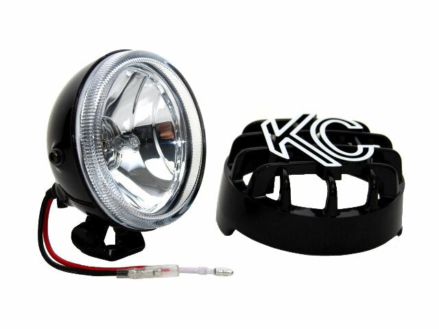 KC HiLiTES 1490 Rally 400 4" 55w Single Driving Light with ABS Stone Guard, Black