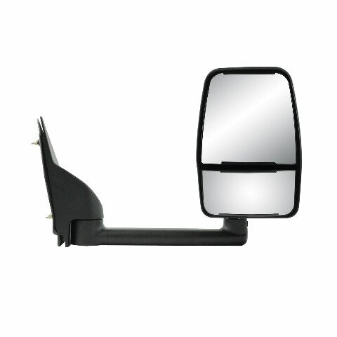 Compatible with System Passenger Side Towing Mirror Compatible with Chevrolet Express Van/GMC Savana Full Size Van, Textured Black w/PTM Cover, Dual Lens, Foldaway, Manual