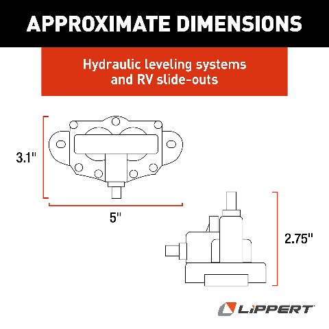 Lippert Replacement Dual-Polarity Reversing Solenoid with Silver / Bronze Alloy Posts Compatible with Hydraulic Leveling Systems and RV Slide-Outs - 118246