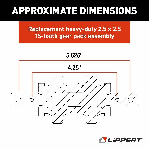 Lippert 123356 Heavy Duty RV Slide-Out Gear Pack with Steel Rollers 2.5" x 2.5"