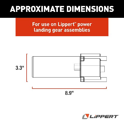 Lippert Tuson High-Speed Electric 5th Wheel Landing Gear Motor Replacement, 5,000 lbs. Extend & Retract Legs, Easy Installation, No Assembly Required - 141893