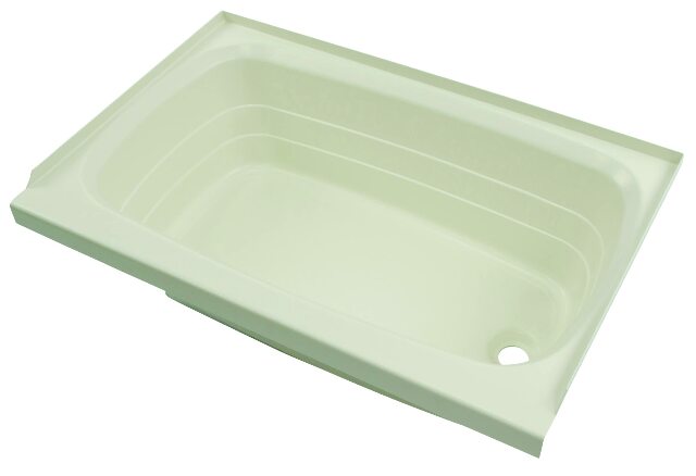 Lippert Replacement 24" x 36" Parchment Bathtub with Right Drain, Scratch-Resistant ABS Acrylic Compatible with RVs, Travel Trailers, 5th Wheels, Motorhomes - P2436RHSPK