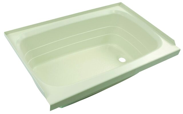 Lippert Replacement 24" x 36" Parchment Bathtub with Right Drain, Scratch-Resistant ABS Acrylic Compatible with RVs, Travel Trailers, 5th Wheels, Motorhomes - P2436RHSPK