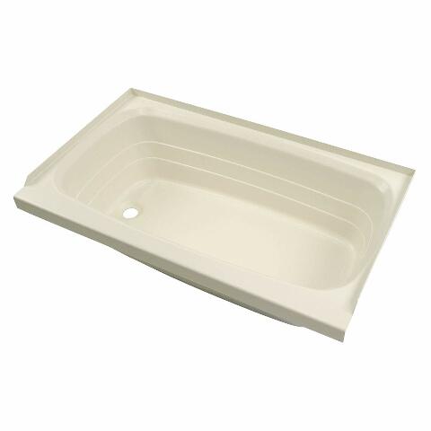 Lippert Replacement 24" x 40" Parchment Bathtub with Left Drain, Scratch-Resistant ABS Acrylic Compatible with RVs, Travel Trailers, 5th Wheels, Motorhomes - P2440LHSPK