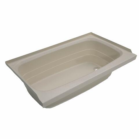 Lippert Replacement 24" x 40" Parchment Bathtub with Right Drain, Scratch-Resistant ABS Acrylic Compatible with RVs, Travel Trailers, 5th Wheels, Motorhomes - P2440RHSPK