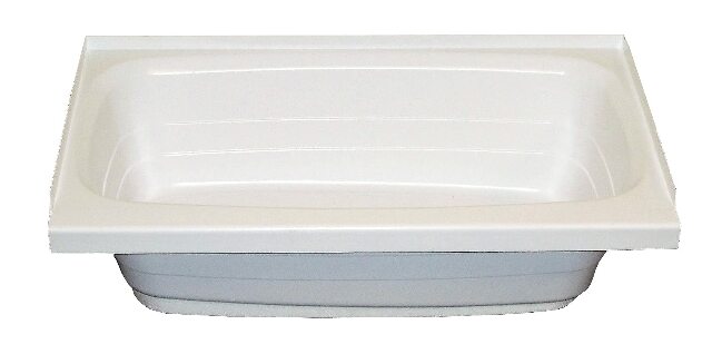 Lippert Replacement 24" x 36" White Bathtub with Center Drain, Scratch-Resistant ABS Acrylic Compatible with RVs, Travel Trailers, 5th Wheels, Motorhomes - W2436CDSPK