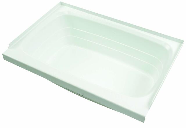 Lippert Replacement 24" x 36" White Bathtub with Center Drain, Scratch-Resistant ABS Acrylic Compatible with RVs, Travel Trailers, 5th Wheels, Motorhomes - W2436CDSPK