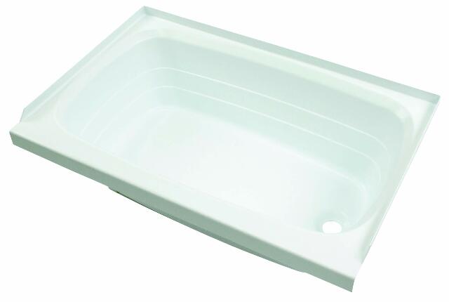 Lippert Replacement 24" x 36" White Bathtub with Right Drain, Scratch-Resistant ABS Acrylic Compatible with RVs, Travel Trailers, 5th Wheels, Motorhomes - W2436RHSPK