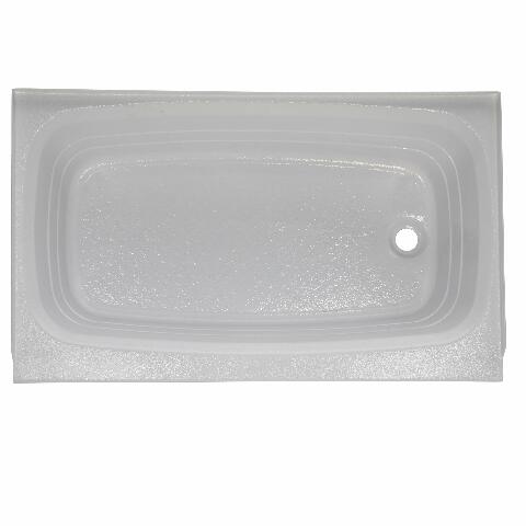 Lippert Replacement 24" x 40" White Bathtub with Right Drain, Scratch-Resistant ABS Acrylic Compatible with RVs, Travel Trailers, 5th Wheels, Motorhomes - W2440RHSPK