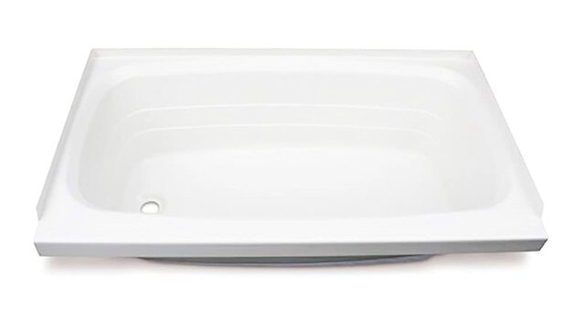 Lippert Replacement 24" x 46" White Bathtub with Left Drain, Scratch-Resistant ABS Acrylic Compatible with RVs, Travel Trailers, 5th Wheels, Motorhomes - W2446LHSPK