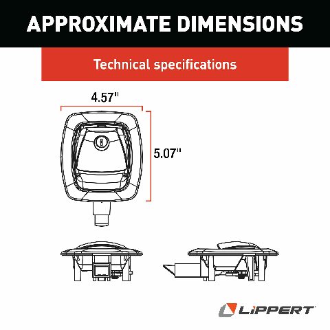 Lippert Replacement Slam Latch Baggage Door Handle with Hardware, Easy DIY Installation for 5th Wheel RVs, Travel Trailers and Motorhomes - 227214