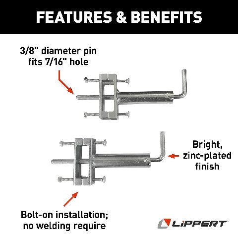 Lippert Components 308287 Quick Release Pull Pin Compatible with Fifth Wheel Landing Gear,Silver