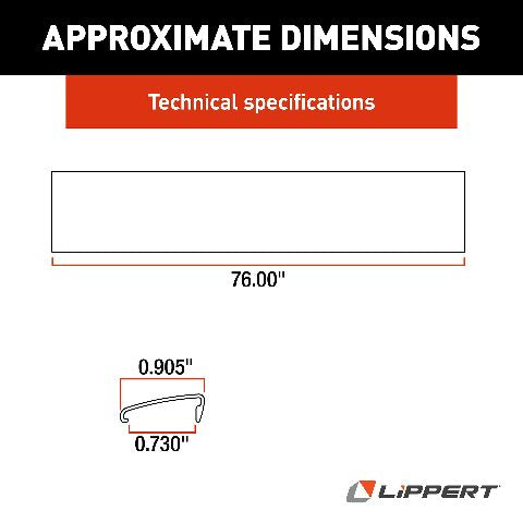 Lippert Replacement 76" Snap Trim Screw Cover Compatible with Radius Screen Door on 5th Wheel RVs, Travel Trailers and Motorhomes - 326192