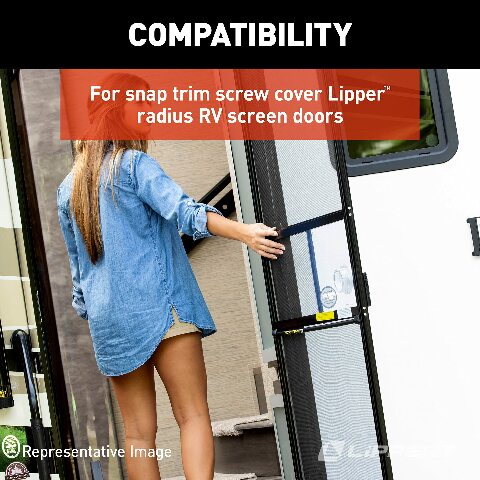 Lippert Replacement 76" Snap Trim Screw Cover Compatible with Radius Screen Door on 5th Wheel RVs, Travel Trailers and Motorhomes - 326192