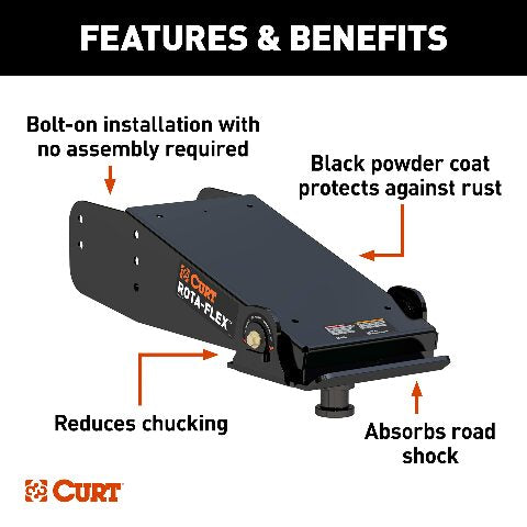 Lippert Components Curt 328330 18K Rota-Flex Rubberized Fifth Wheel Pin Box