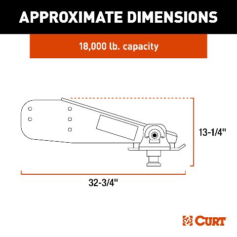 Lippert Components Curt 328330 18K Rota-Flex Rubberized Fifth Wheel Pin Box