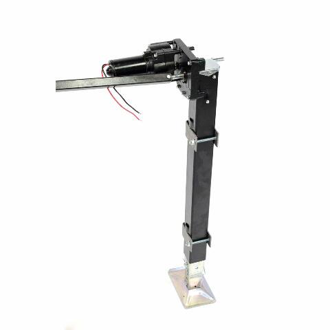 Lippert Replacement Universal-Mount Power 5th Wheel Landing Gear Kit - 6,000-Pound Capacity, 21" Stroke, Includes Legs, Foot Pads, Pins, Gears, Motors, Switch, Mounting Brackets, Crank Handle - 333964