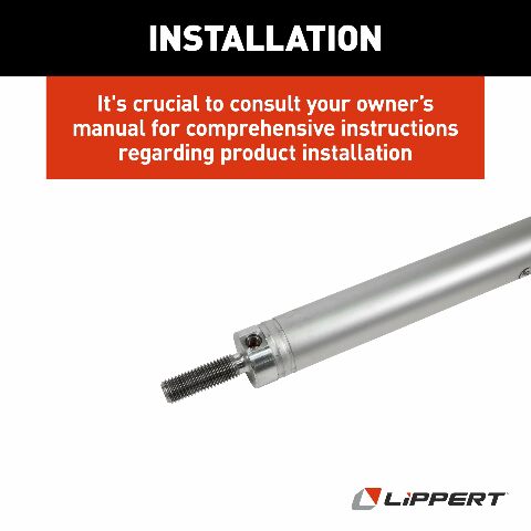 Lippert 53" Hydraulic Cylinder Replacement with 38" Stroke, 1-1/2" Bore, 3/4"-10 Thread Compatible with 5th Wheel RV, Travel Trailer, Motorhome Slide-Outs - 342328, Silver