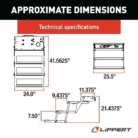 Kwikee 365837 25 Series (8" Rise) Step Assembly with Logic Control Unit and No Switch Kit