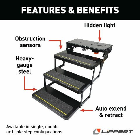 Kwikee 365837 25 Series (8" Rise) Step Assembly with Logic Control Unit and No Switch Kit