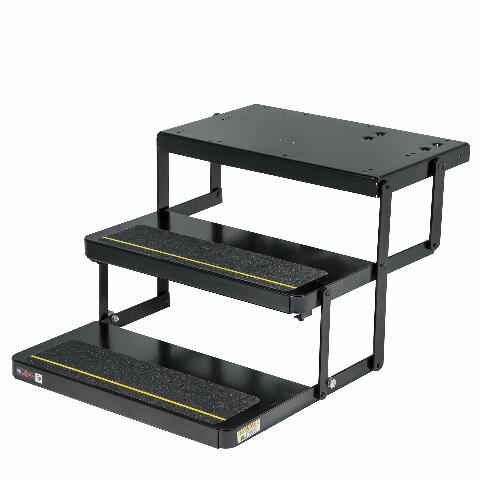 Kwikee 40 Series Electric Step Assembly, Logic Control Unit, Power Switch Kit for RV, Travel Trailers, Hidden Light, 8.5" Step Rise, Anti-Slip Surface, 12V DC Motor, Steel Construction - 3726892