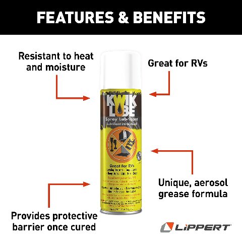 Kwikee KwikLube Spray Lubricant Case Compatible with 5th Wheel RV, Travel Trailer and Motorhome Applications