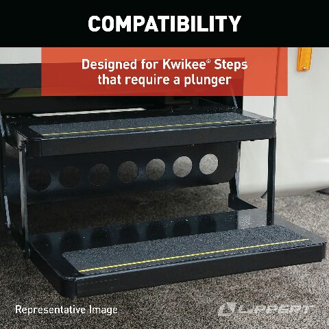Lippert Components Kwikee Electric Step Replacement Pleated Plunger Door Switch Compatible with 5th Wheel RVs, Travel Trailers and Motorhomes