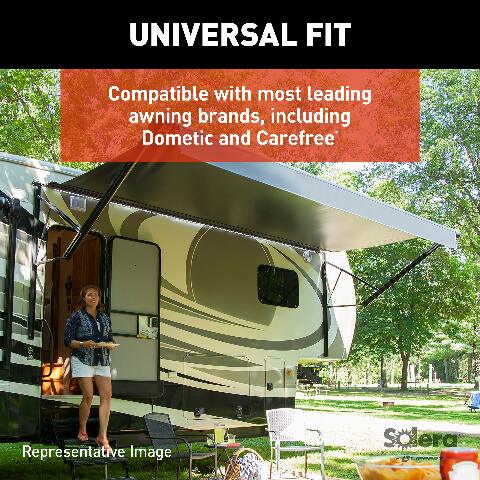 Solera 18V RV Awning Arms & Hardware Kit - 69" Black — Rechargeable - Universal Compatible with Easy Pitch Adjustment - Waterproof Switch - Time-Saving Operation - Includes 110V Charging Kit — 434729