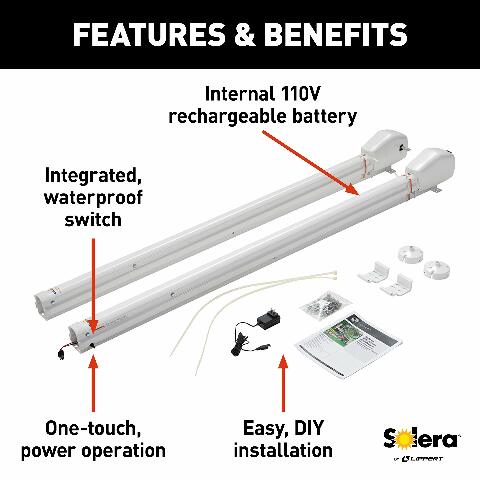Solera 434730 Awning Roller Cradle Support Compatible with 5th Wheel RVs, Travel Trailers and Motorhomes White, 69"