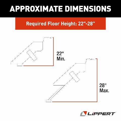 Lippert Components 733931 Solid Step Quad Step Compatible with RV and Travel Trailer Entry Doorway Black, 26-inch