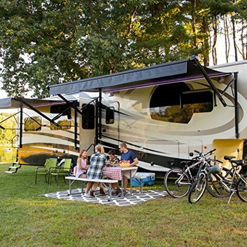 Solera 12V Smart Arm Awning Hardware Kit Compatible with 5th Wheel RVs and Travel Trailers - Standard - White