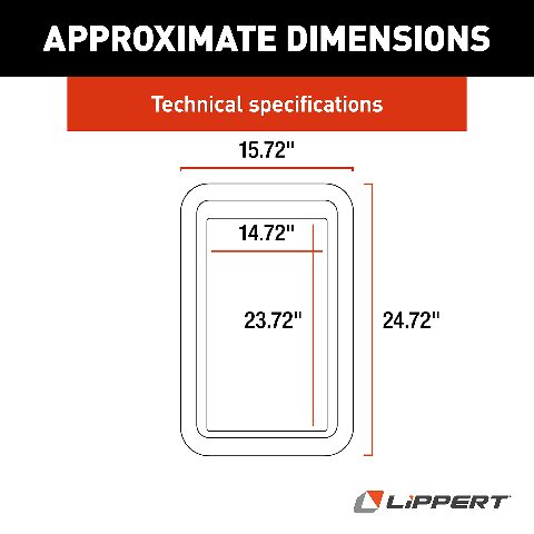 Lippert Components 806621 Thin Shade Complete Window Kit Compatible with RV Entry Doors, Black