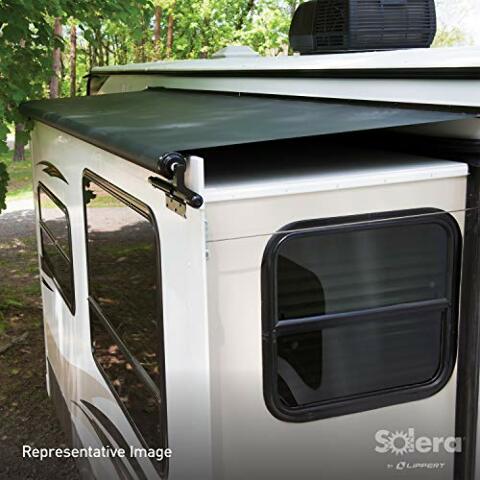 Solera® 5000 Series Slide Topper Awning, White - 7' (6'7" Fabric) – Heavy-Duty, Durable Slide-Out Protection – Made from Cold-Crack-Tested 13.5 oz. Vinyl with Leak-Proof, Welded Seams – V000163285