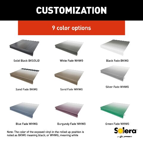 Solera Universal Vinyl Replacement Fabric Compatible with 14' RV Awning, Compatible with Awnings 10' - 21', Heavy-Duty 13.5-oz Vinyl - V000334373
