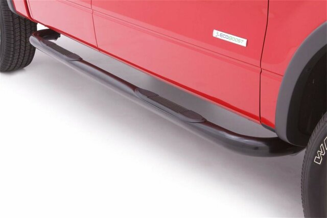 Lund 23072754 Black Steel 3" Round Bent Nerf Bars Compatible with Dodge Ram 1500,  Ram 2500/3500 Quad Cab 1994-2002