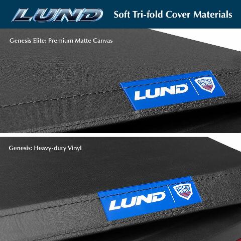 Lund Genesis Elite Tri-Fold Soft Folding Truck Bed Tonneau Cover | 958172 | Compatible with -  Ford F-150 5' 7" Bed (67.1") 2020