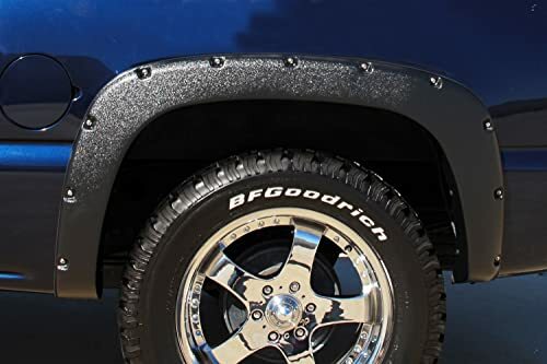 Lund RX103T Elite Series Black Rivet Style Textured Front and Rear Fender Flare - 4 Piece, Complete Set