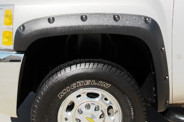Lund RX106T Elite Series Black Rivet Style Textured Front and Rear Fender Flare - 4 Piece, Complete Set