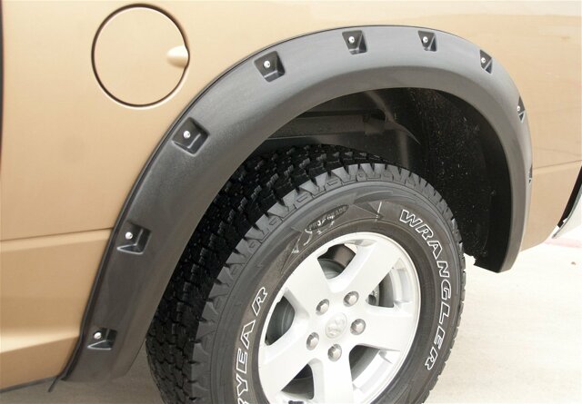 Lund RX204S Elite Series Black Rivet Style Standard Front and Rear Fender Flare - 4 Piece