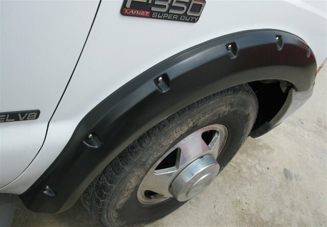 Lund RX311S Elite Series Black Rivet Style Standard Front and Rear Fender Flare - 4 Piece
