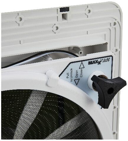 Maxxair Original Maxxfan - Vent, Fan & Rain Protection All-in-One, High Powered 4-Speed Exhaust Only Fan, Manual Knob Control, 14"x14", Smoke (00A04401K)
