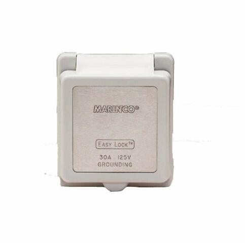 Marinco 301ELCB Marine Electrical Inlet Replacement Cap and Bezel, 1.1", 4.7",5"., White