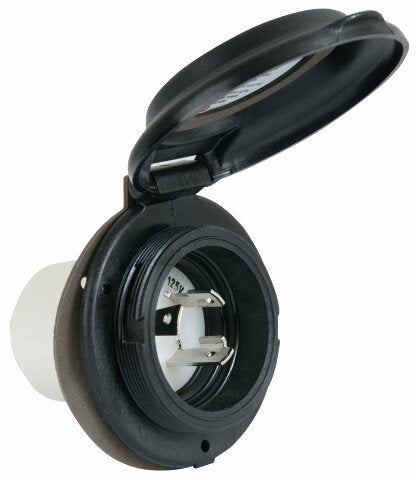 ParkPower by Marinco 304EL-BRV.BLK Inlet Contoured Compatible with RV, 30A, Black