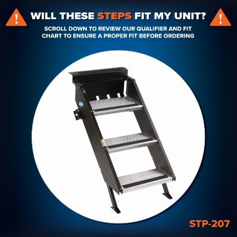 MORryde STP-207 StepAbove Fold-Up RV Entry Step - 3-Step (9" Step Rise), Compatible with 26" to 28" Door Width