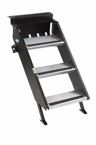 MORryde STP-207 StepAbove Fold-Up RV Entry Step - 3-Step (9" Step Rise), Compatible with 26" to 28" Door Width