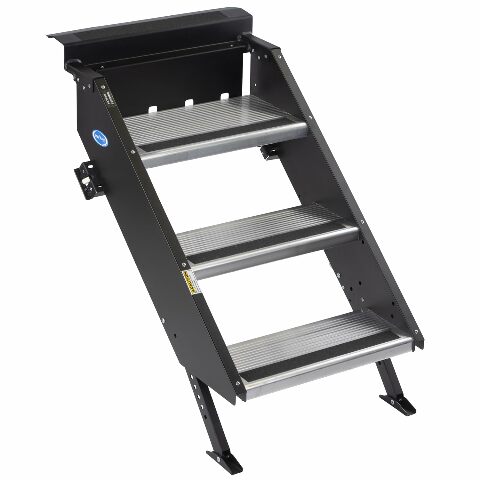 MORryde STP-208 StepAbove Fold-Up RV Entry Step - 3-Step (8" Step Rise), Compatible with 30" to 32" Door Width