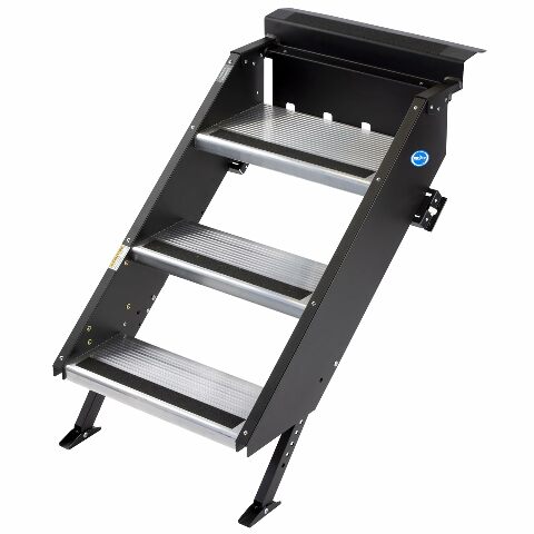 MORryde STP-208 StepAbove Fold-Up RV Entry Step - 3-Step (8" Step Rise), Compatible with 30" to 32" Door Width
