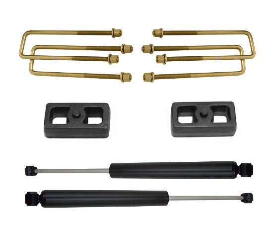 MaxTrac Suspension 900420 Lift Blocks 2 in. Lift Incl. U Bolts Rear Shocks
