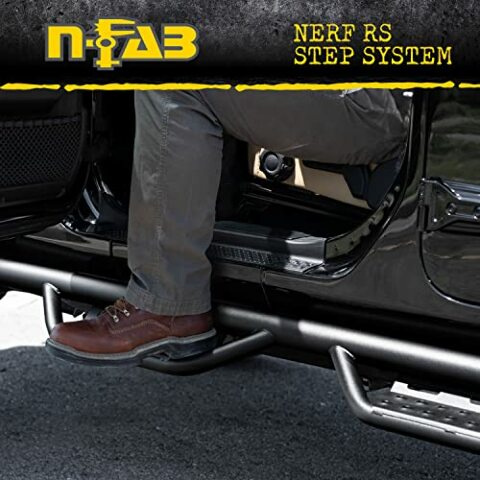 RealTruck Nerf RS Steps Compatible with Toyota Tacoma | Cab Length, Steel, Textured Black | 705418012 | Compatible with Toyota Tacoma Double Cab, SRW Gas 2005-2022