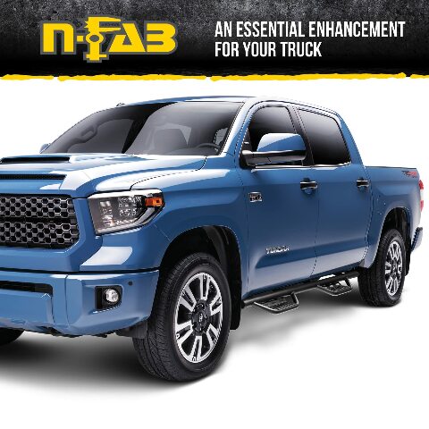 RealTruck Nerf RS Steps Compatible with Toyota Tundra | Cab Length, Steel, Textured Black | 707418612 | Compatible with Toyota Tundra CrewMax 5.6' Short Bed, SRW Gas 2007-2021